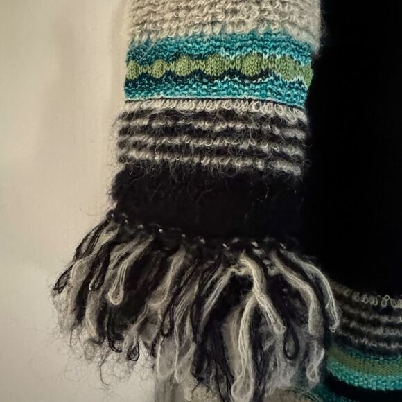 Vintage M Missoni black lightweight sweater cardigan with teal accents US 2 - Picture 8 of 16